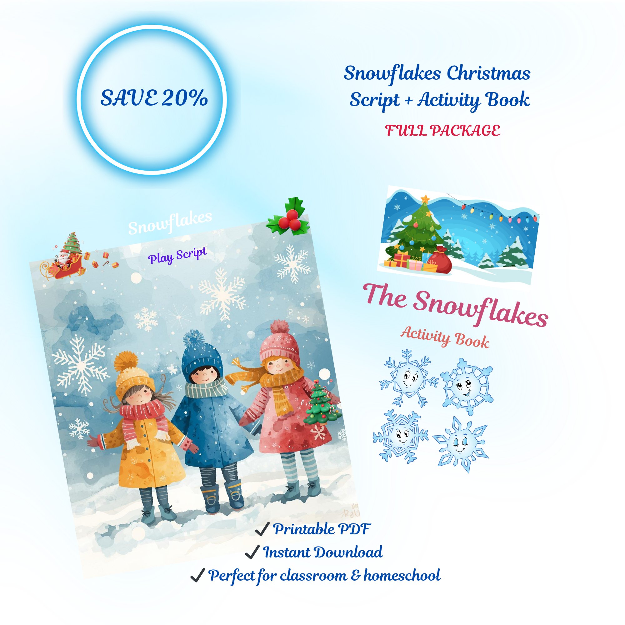 Snowflakes – Christmas Play Script & Activity Bundle